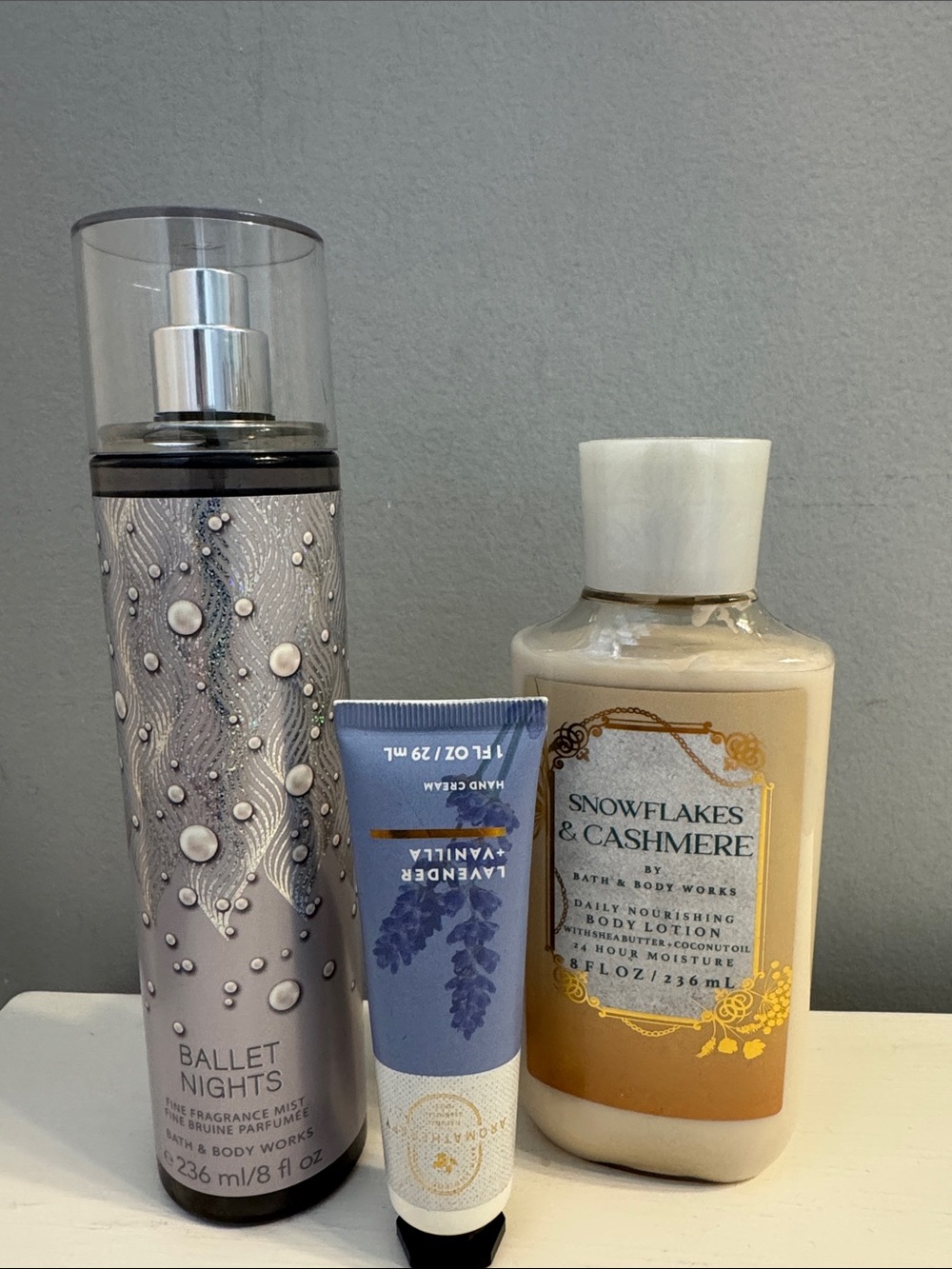 NWT- Bath & Body Works Snowflakes & Cashmere, Ballet Nights, & Lavender & Van.